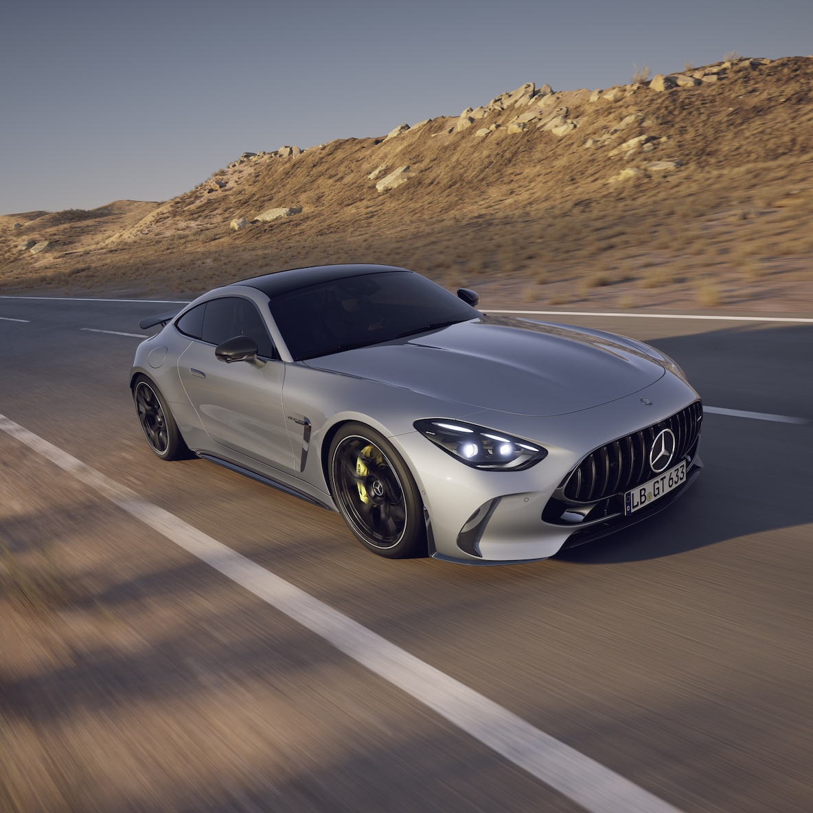 Side view of the exterior of the Mercedes-AMG GT 63 Coupé.