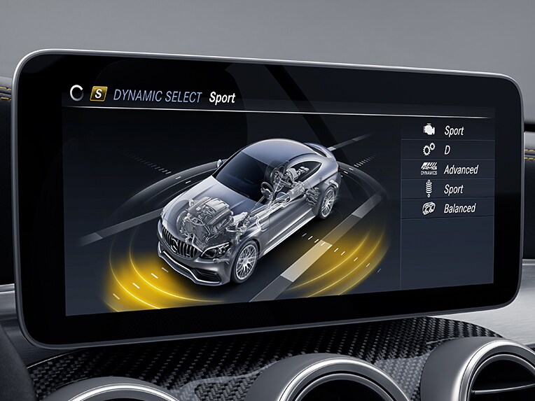 Representation of DYNAMIC SELECT in the Mercedes-Benz C-Class Coupé.