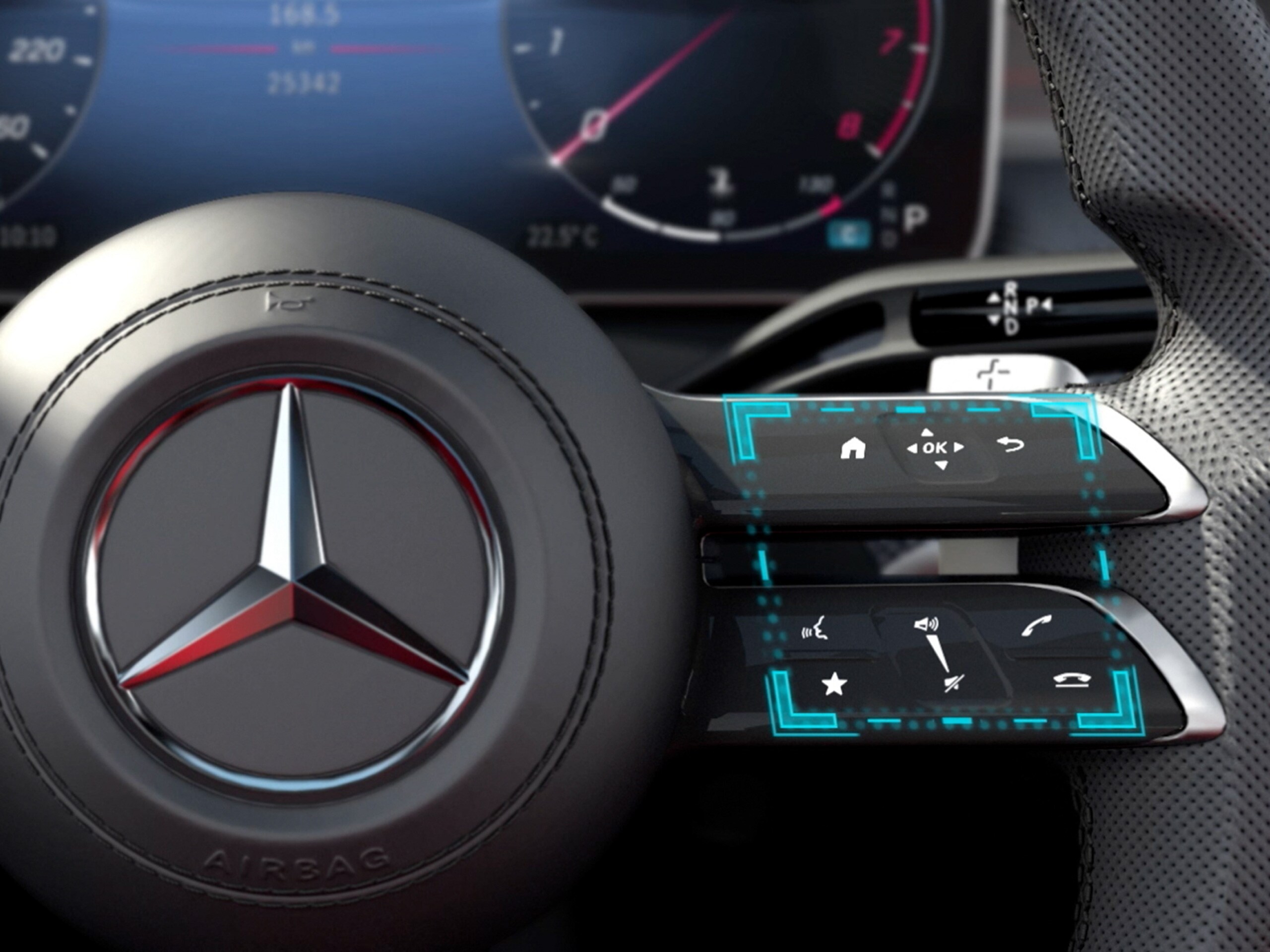 วิดีโอแสดงการทำงานของคอนเซปต์การควบคุมด้วยระบบสัมผัส MBUX ของ Mercedes-Benz C-Class Sedan