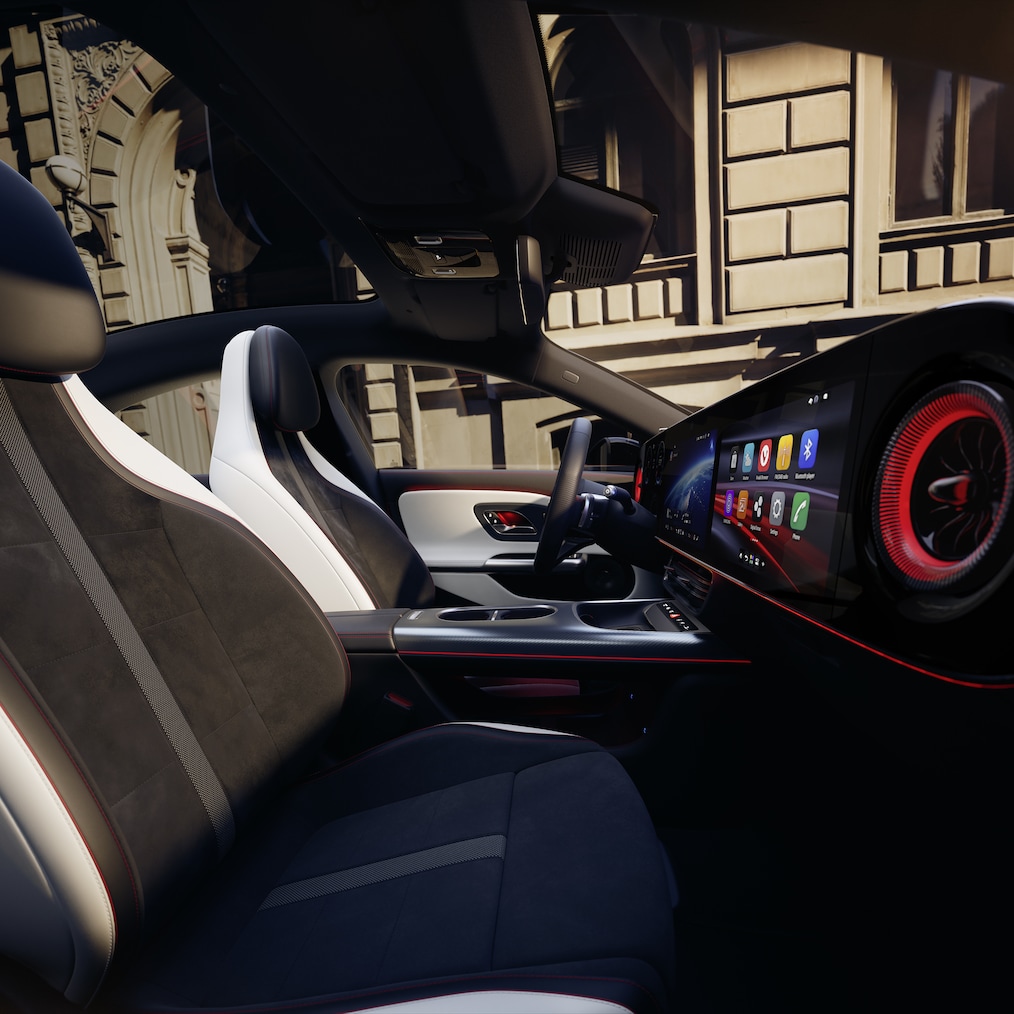 ภายในด้วยเบาะนั่ง MBUX Superscreen และ Sport ใน Mercedes-Benz CLA C174
