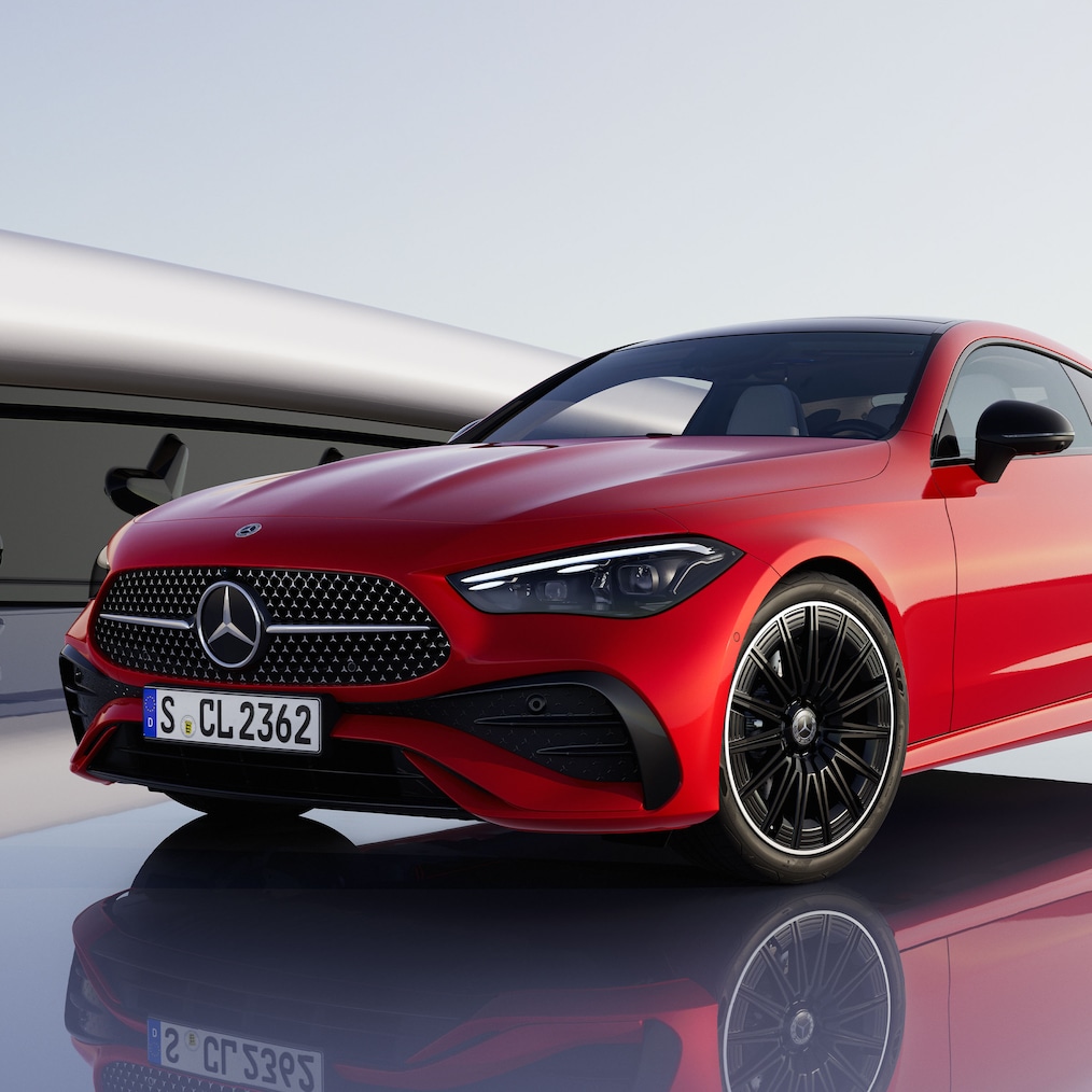 รถยนต์ CLE Coupé รุ่นใหม่ในมุมมองด้านหน้า