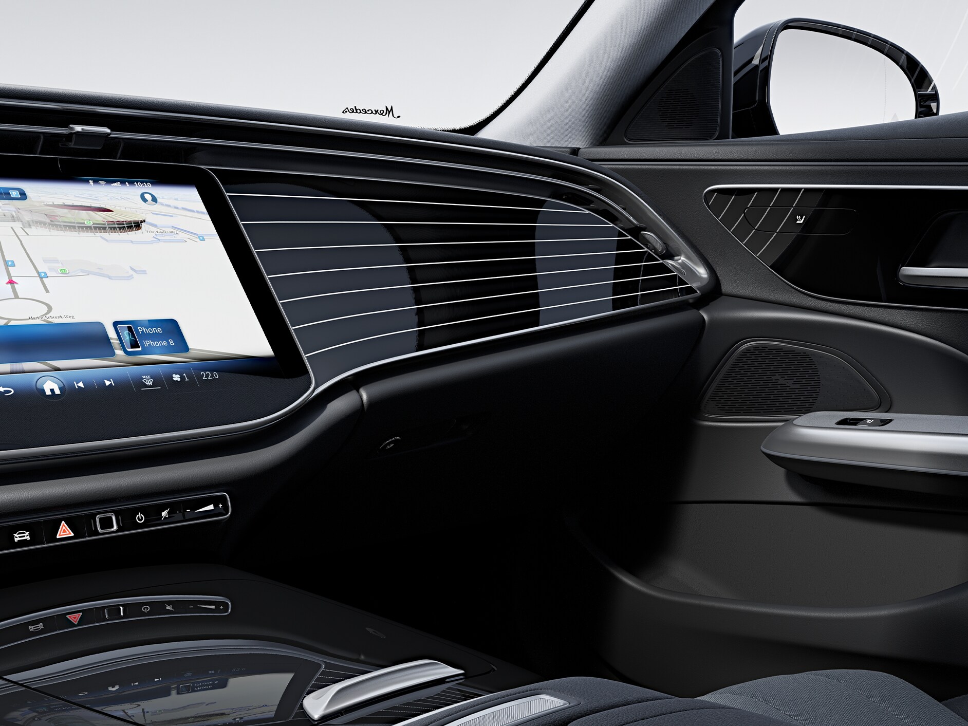 ห้องโดยสารภายในรถยนต์ Mercedes-Benz E-Class พร้อมอุปกรณ์ตกแต่ง MANUFAKTUR