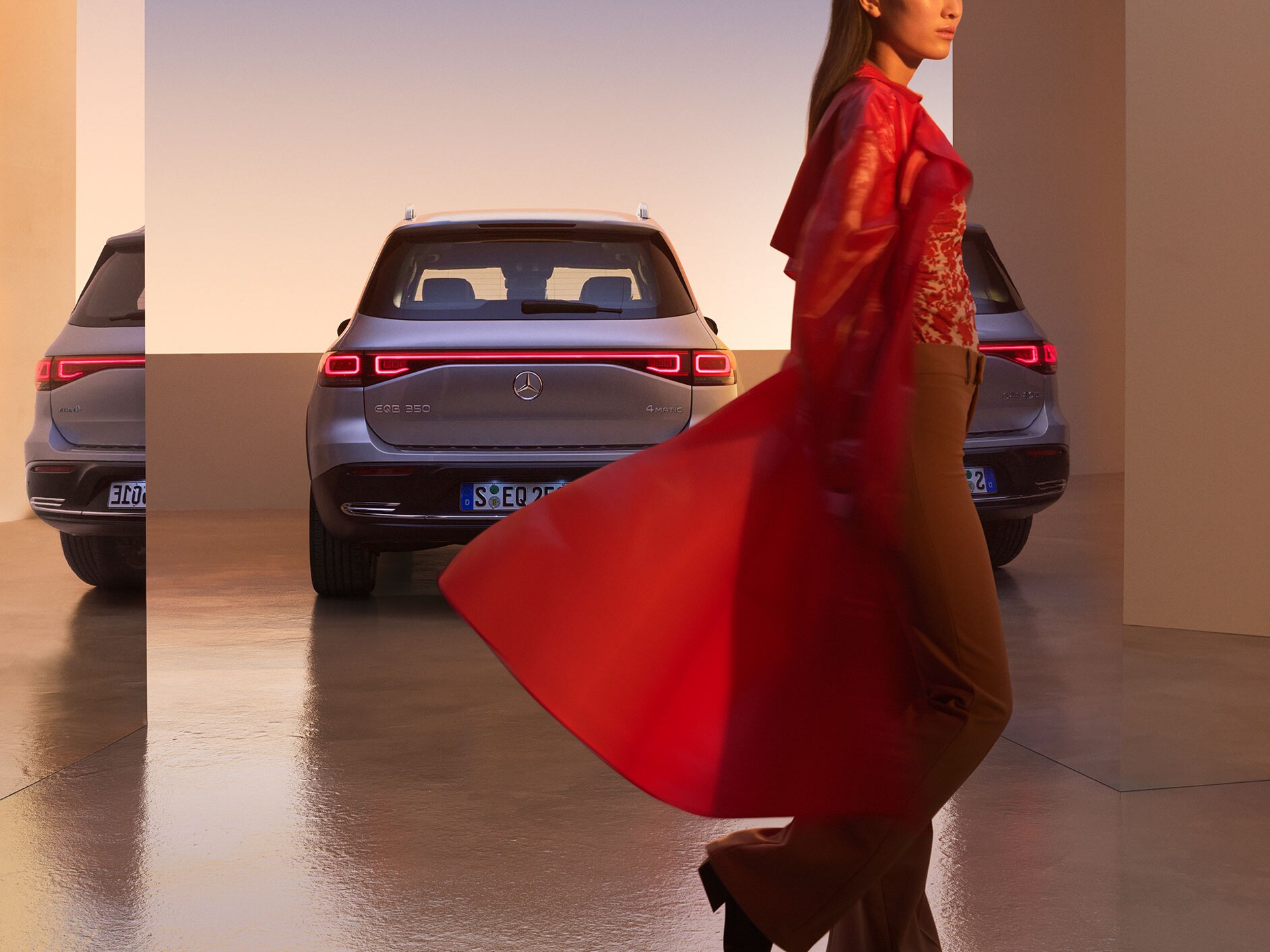 A rear view of the EQB from Mercedes-EQ.