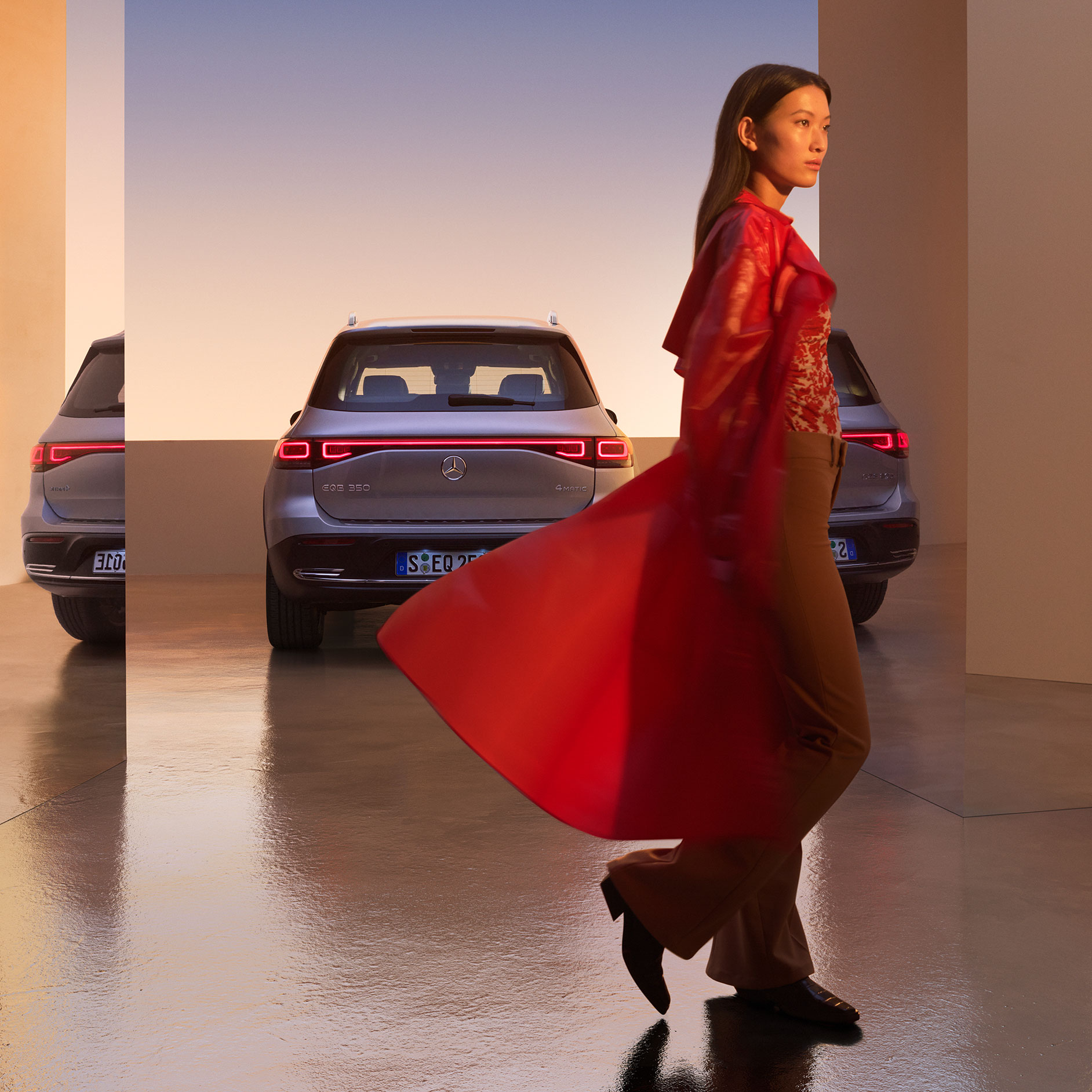 Insurance | EQB | Mercedes-EQ A rear view of the EQB from Mercedes-EQ.