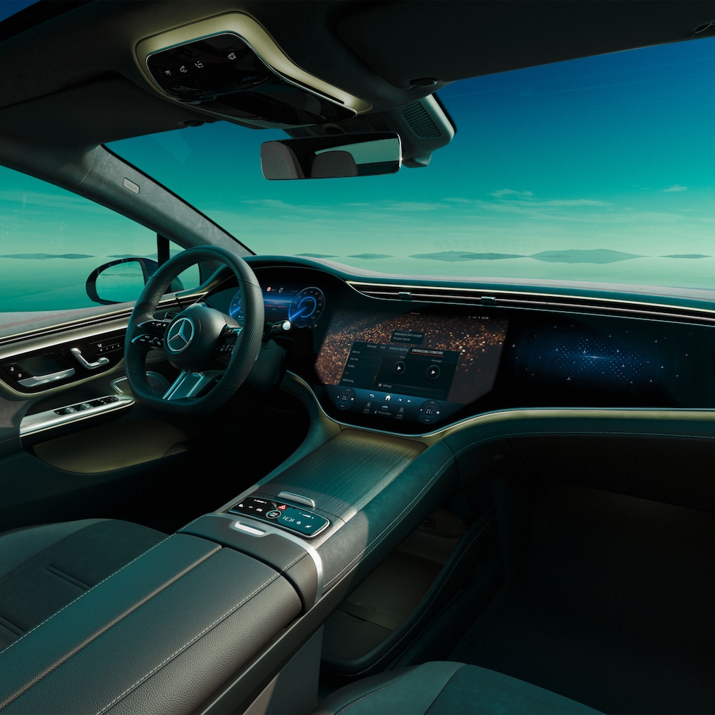 การออกแบบภายในของรถยนต์ EQE Sedan จาก Mercedes-Benz
