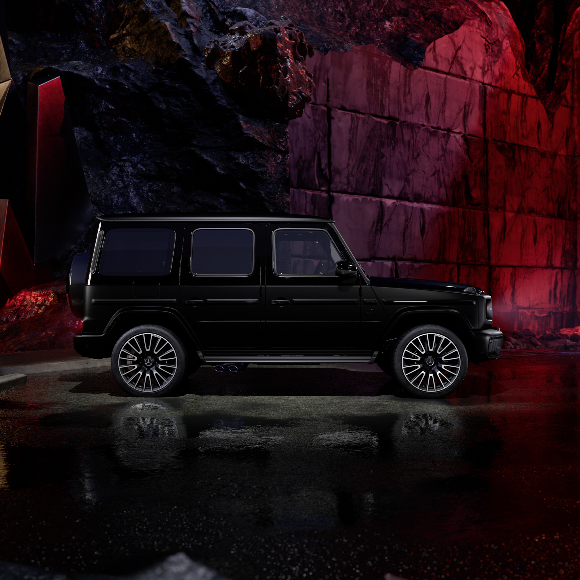 MANUFAKTUR Two-Finish Package | G-Class | Mercedes-AMG The interior of the Mercedes-AMG G-Class.