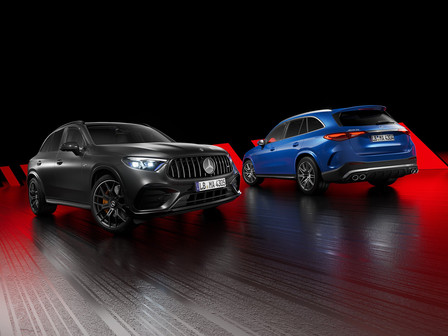 รถยนต์ Mercedes-AMG ในมุมมองด้านหลัง