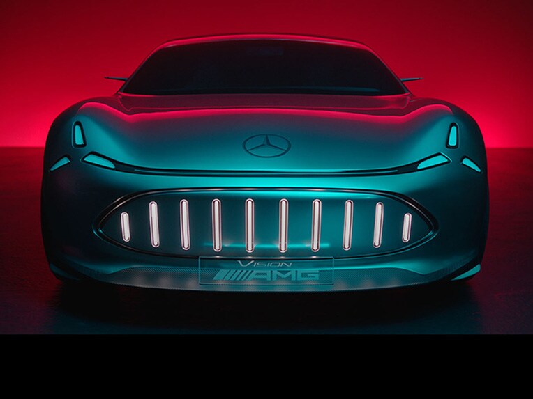 รถยนต์ Mercedes-AMG ในมุมมองด้านหน้า