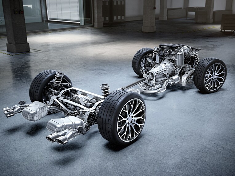 ภาพประกอบแสดงเอาท์พุตของรถยนต์ Mercedes-AMG
