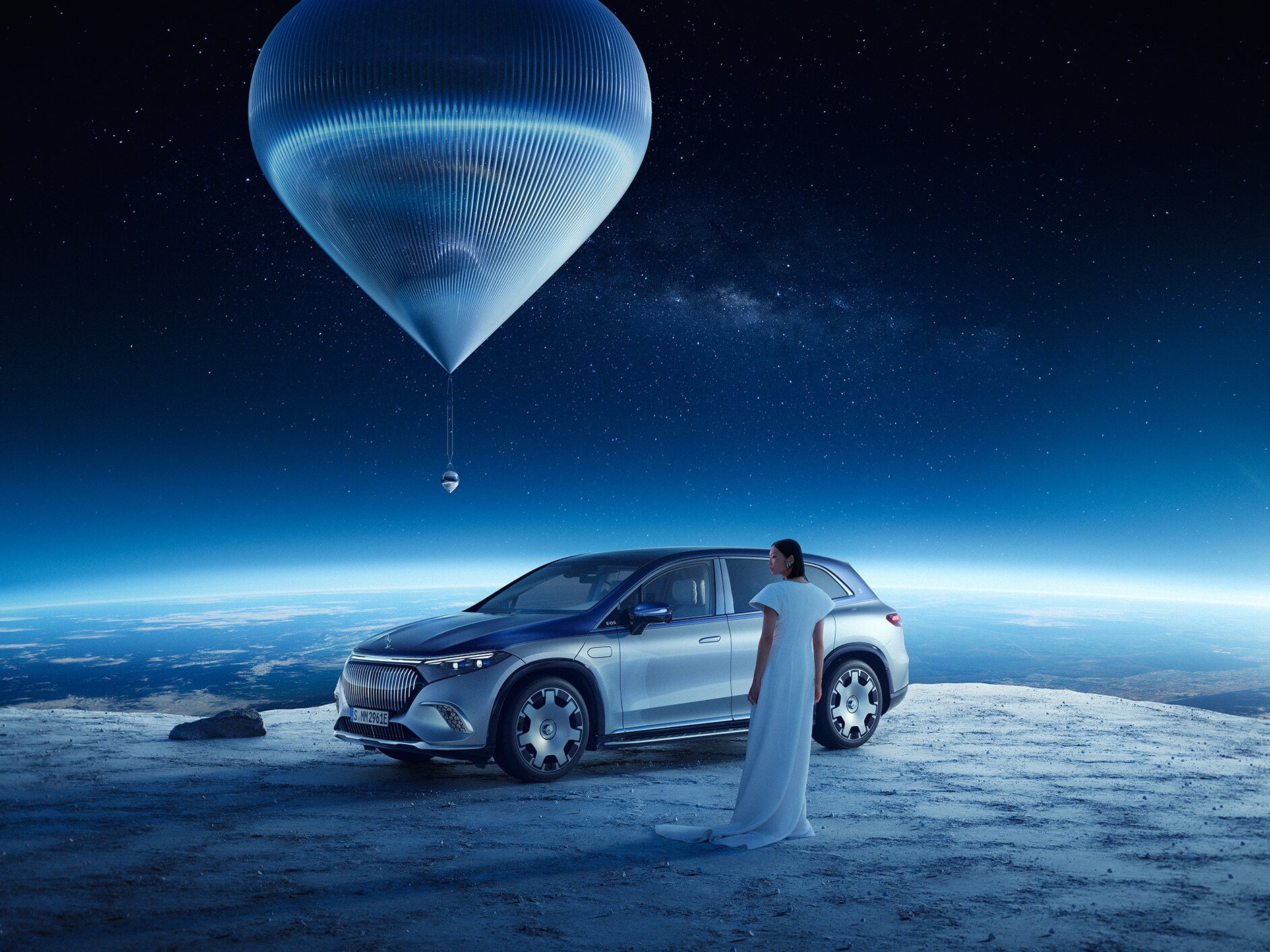 ความร่วมมือของ Mercedes-Maybach X Space Perspective