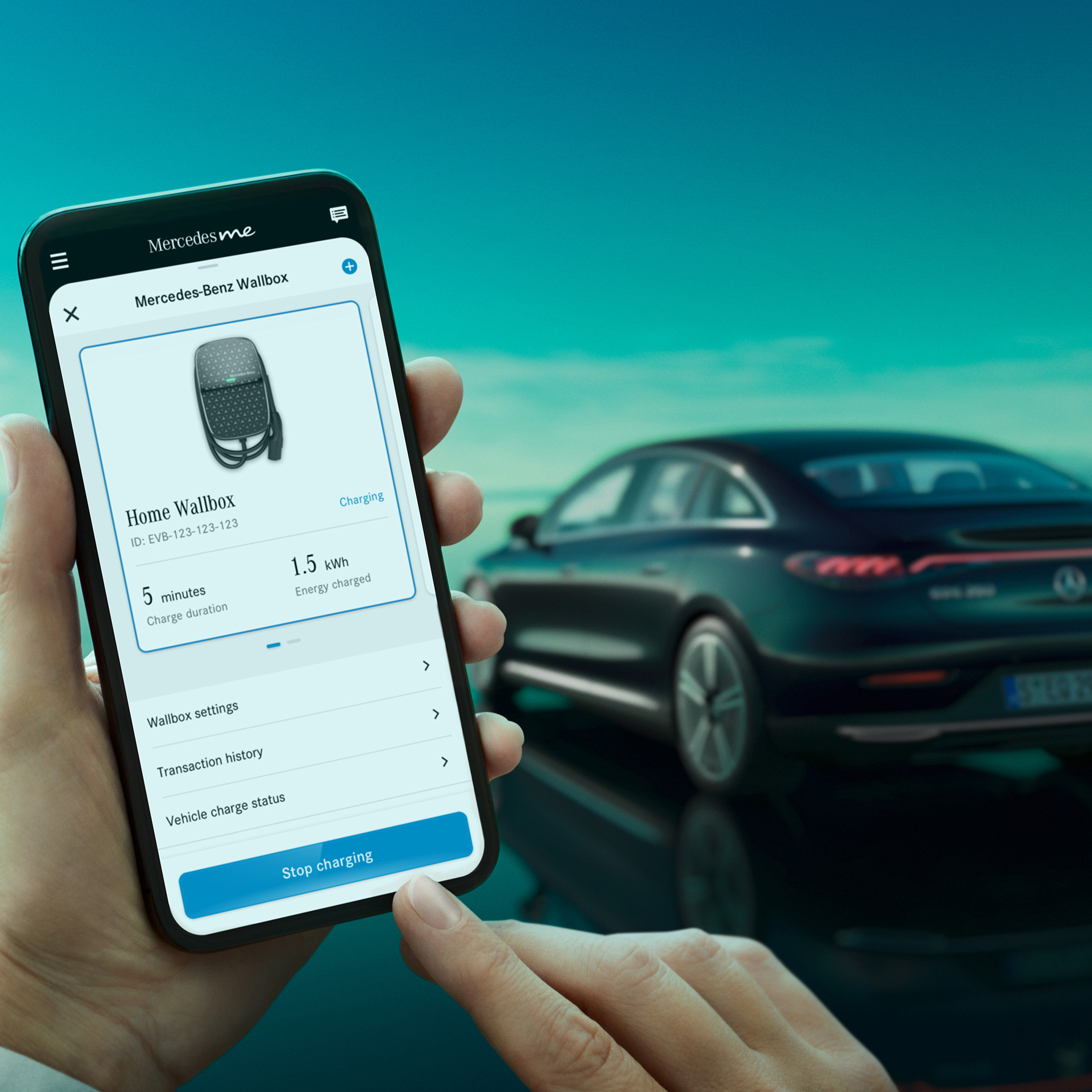 Charging options and digital extras for optimum planning reliability | Electric mobility | Mercedes-Benz The image shows a rear view of the EQE from Mercedes-EQ.