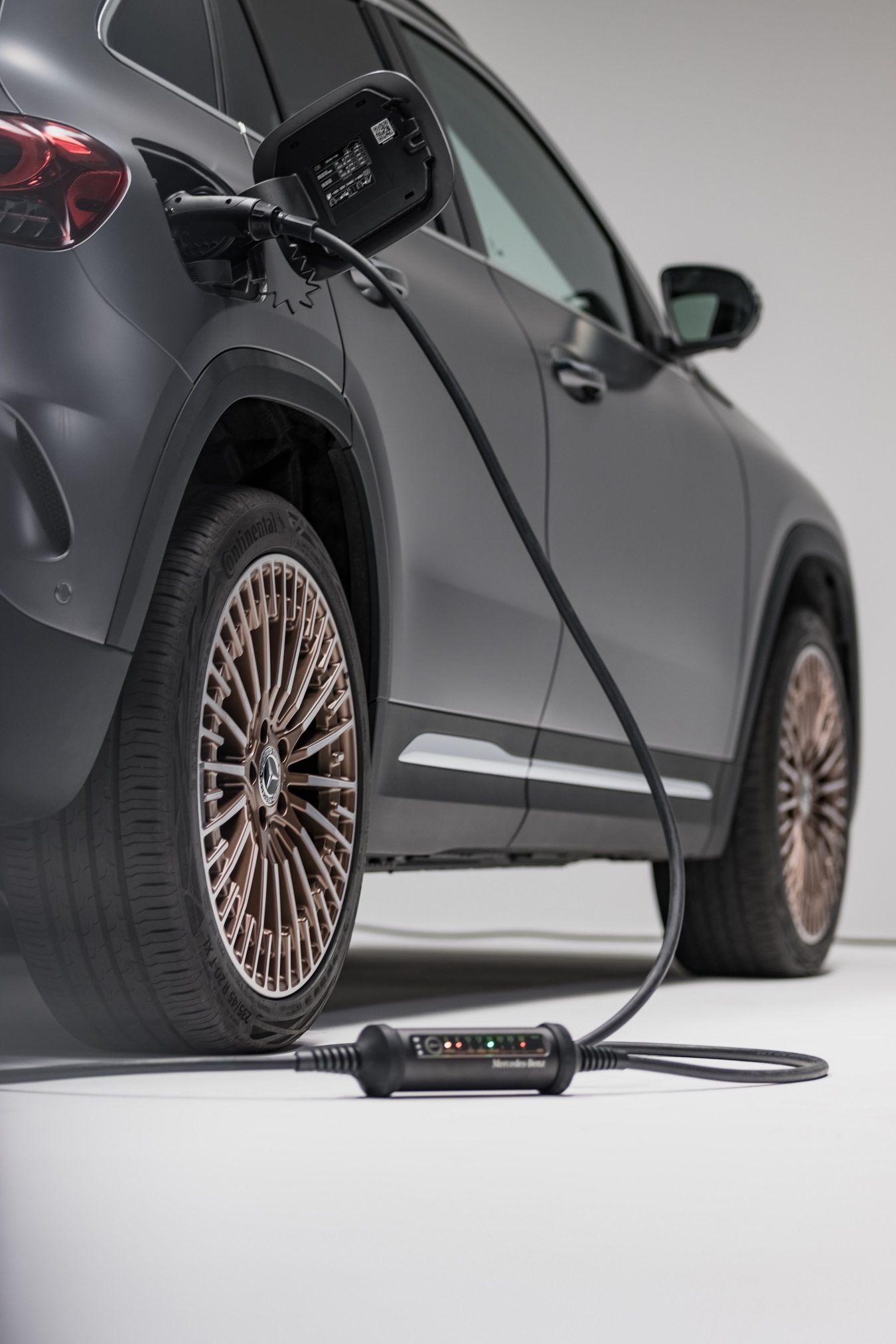 Charge when and where it suits you | Accessories | Mercedes-Benz A Mercedes-Benz EQA being charged via the Flexible Charging cable.