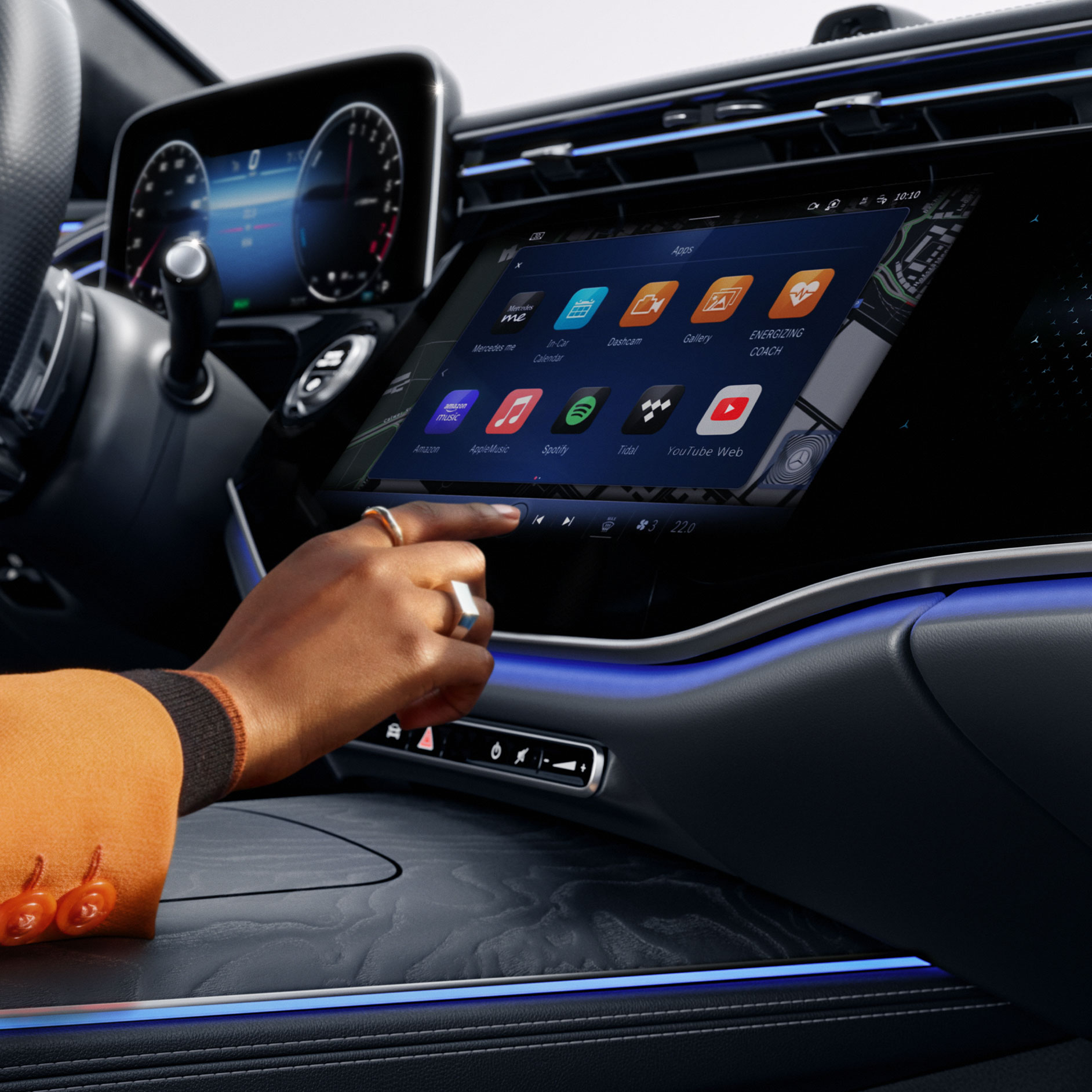 ควบคุมสั่งงานง่าย | ระบบมัลติมีเดีย MBUX | Mercedes-Benz ภายในของรถยนต์ Mercedes-Benz E-Class Sedan