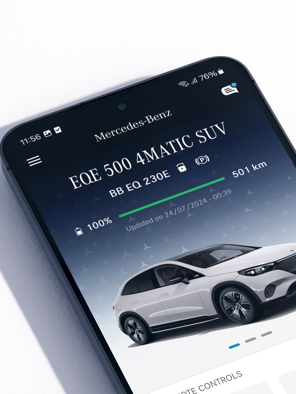 ในแอป Mercedes me บนสมาร์ทโฟนจะแสดงรถยนต์ในฝันในอนาคตจาก Mercedes-Benz