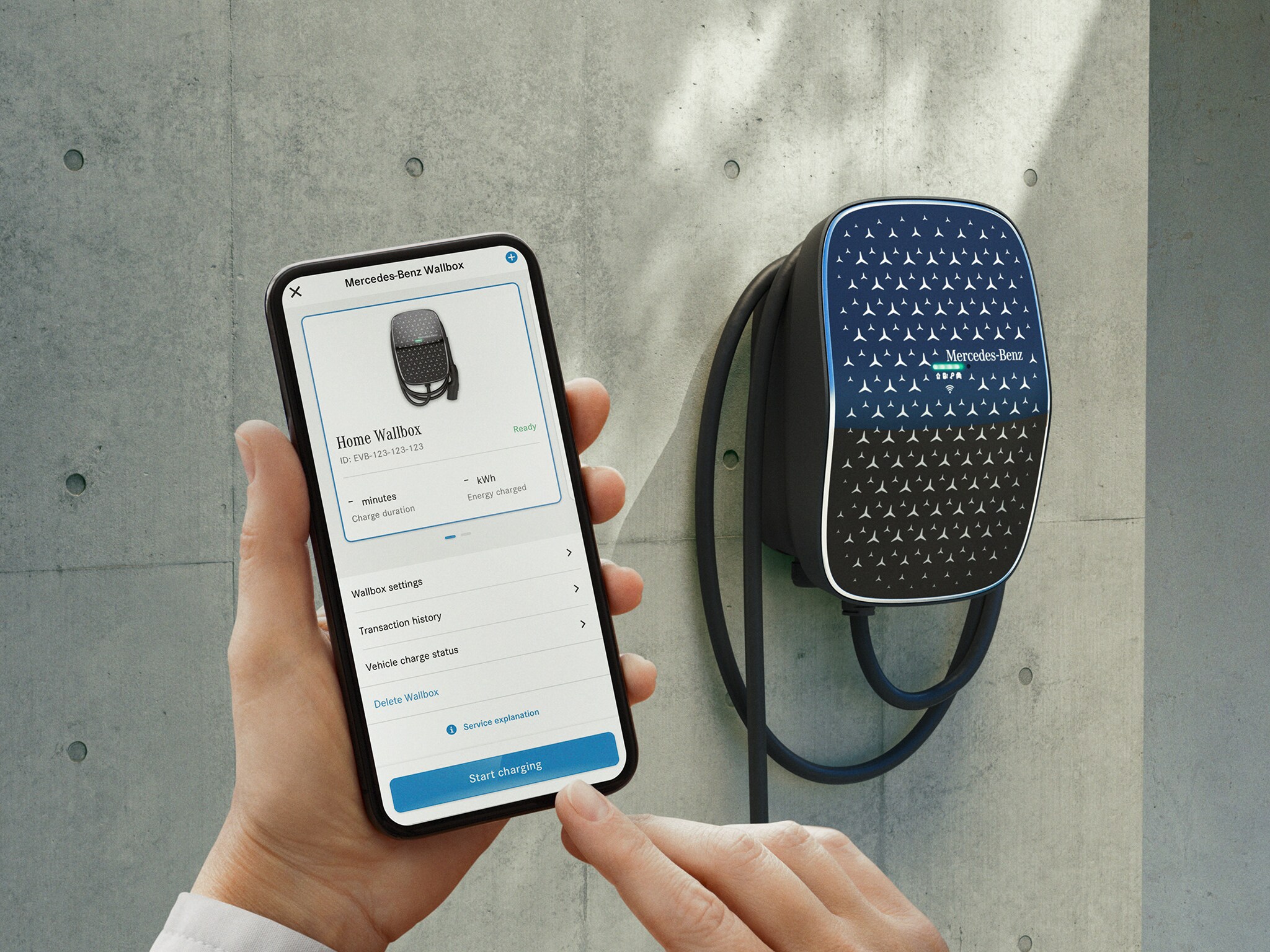 Mercedes-Benz EQ charging and services: charging at home