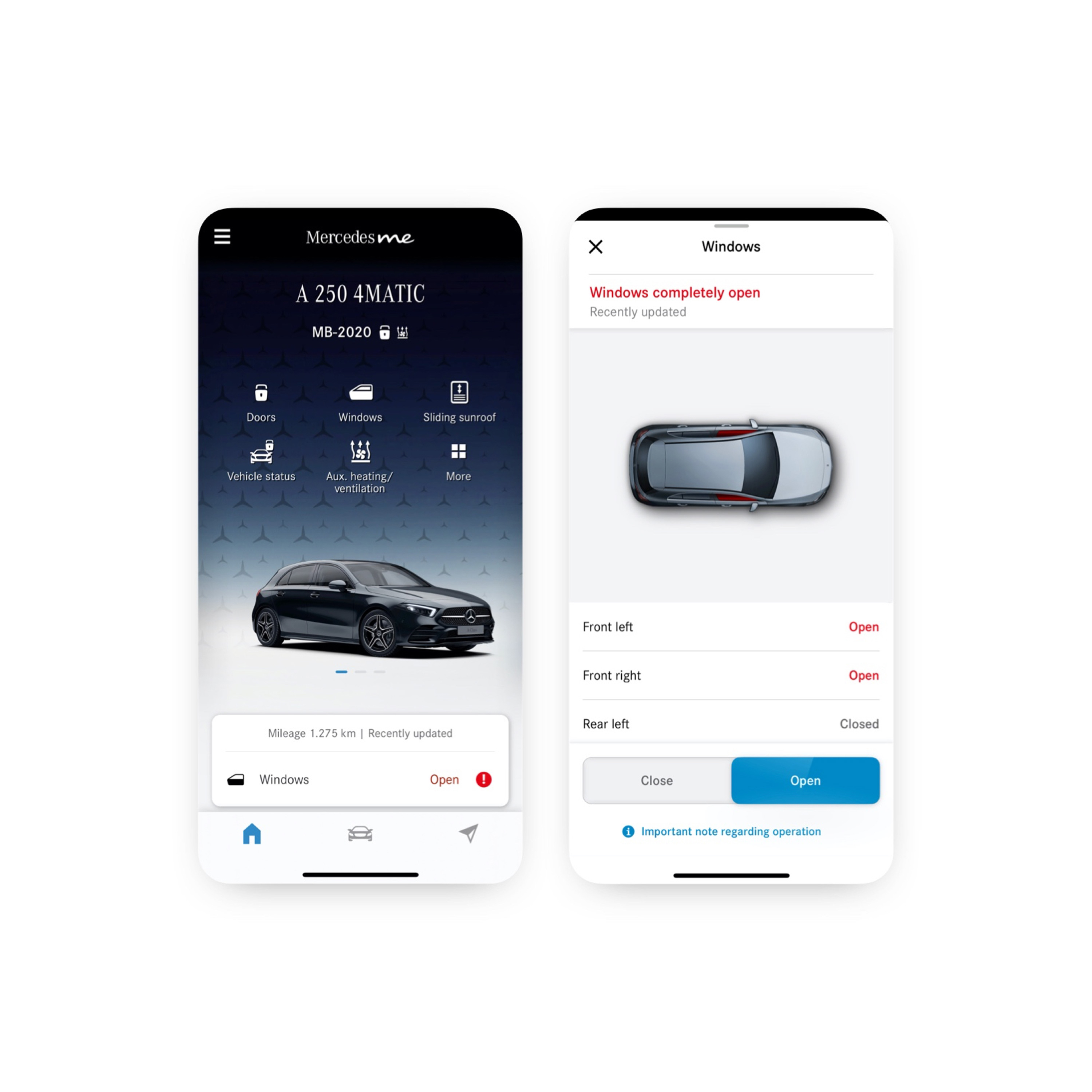 ระบบควบคุมจากระยะไกลสำหรับหน้าต่าง A smartphone shows the various screens that are displayed when the Remote Window Control Digital Extra determines that not all windows are closed.